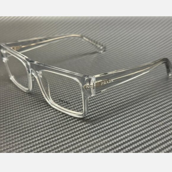 PRADA Transparent Grey Men's 57 mm Eyeglasses - Picture 1 of 5